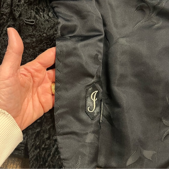 Vintage Womens Black Persian Lamb Genuine Fur Jacket With Sable Collar Size M - Picture 9 of 10